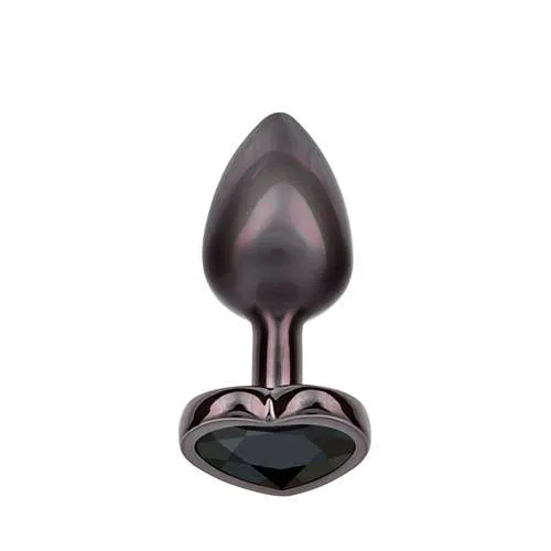 Calexotics - Jewel Diamond Heart Butt Plug Black Small