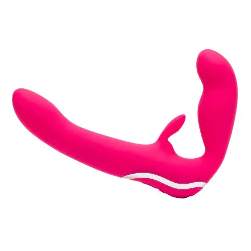 Happy Rabbit - Rechargeable Vibrating Strapless Strap On Pink