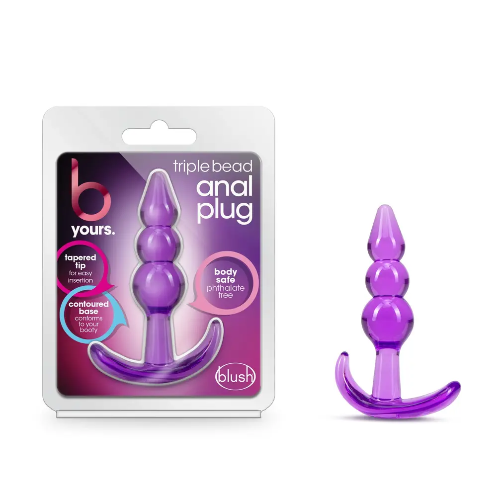 B Yours - Triple Bead Anal Plug Purple