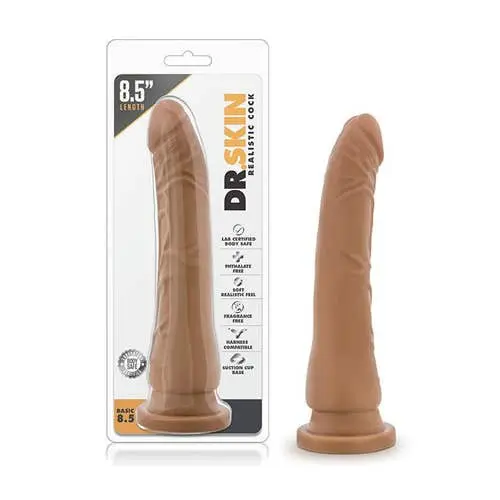 Blush - Dr. Skin Realistic Cock Basic 8.5" Suction Cup Dildo (Mocha)