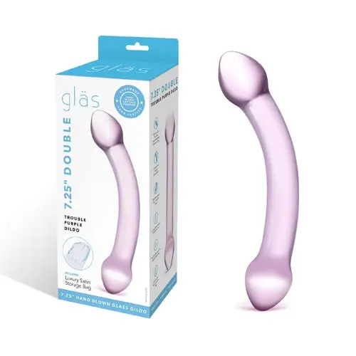 Glas - Double Trouble 8-inch Glass Dildo Purple