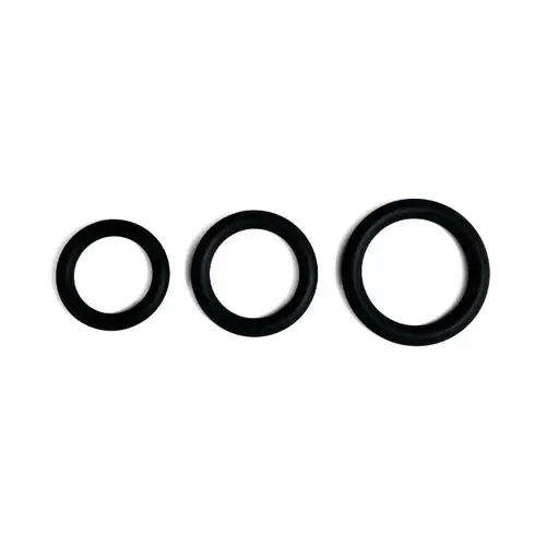 John O - Triple Silicone Cock Ring Set of 3 Black