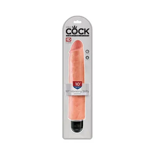 King Cock - 10-inch Vibrating Realistic Stiffy Dildo Flesh