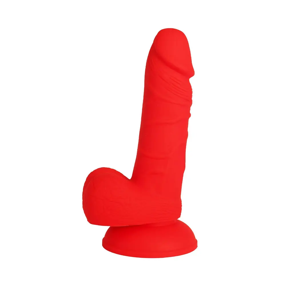 Unicorn Series - 5.5-inch Silicone Suction Cup Dildo Hot Red