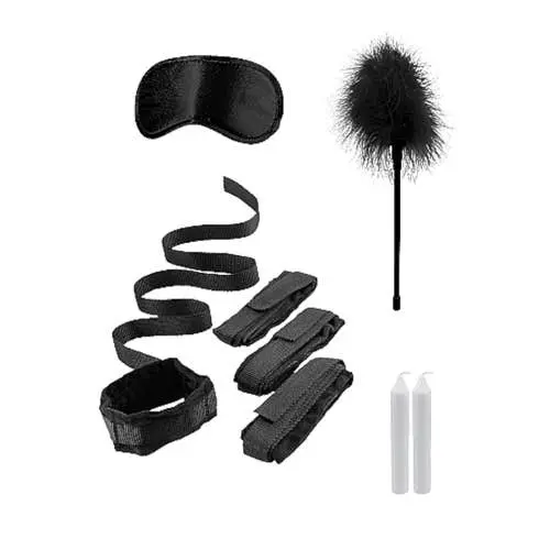Ouch - Bed Bindings Restraint Kit With Mask, Cuffs, Tickler and Candles