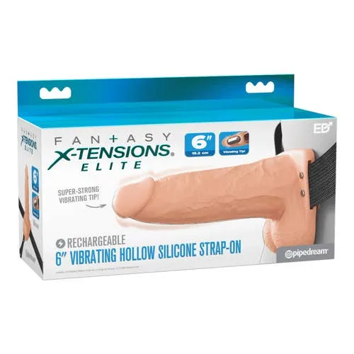 Fantasy X-Tensions - Elite 6-inch Vibrating Hollow Strap-On Light