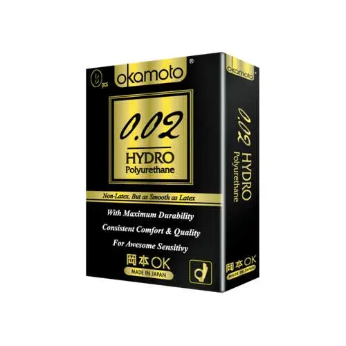 Okamoto - 0.02 Hydro Polyurethane Condom 3 Pcs
