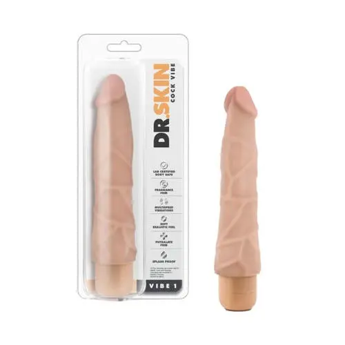 Dr. Skin - Cock Vibe 1 9-inch Vibrating Realistic Dildo Beige