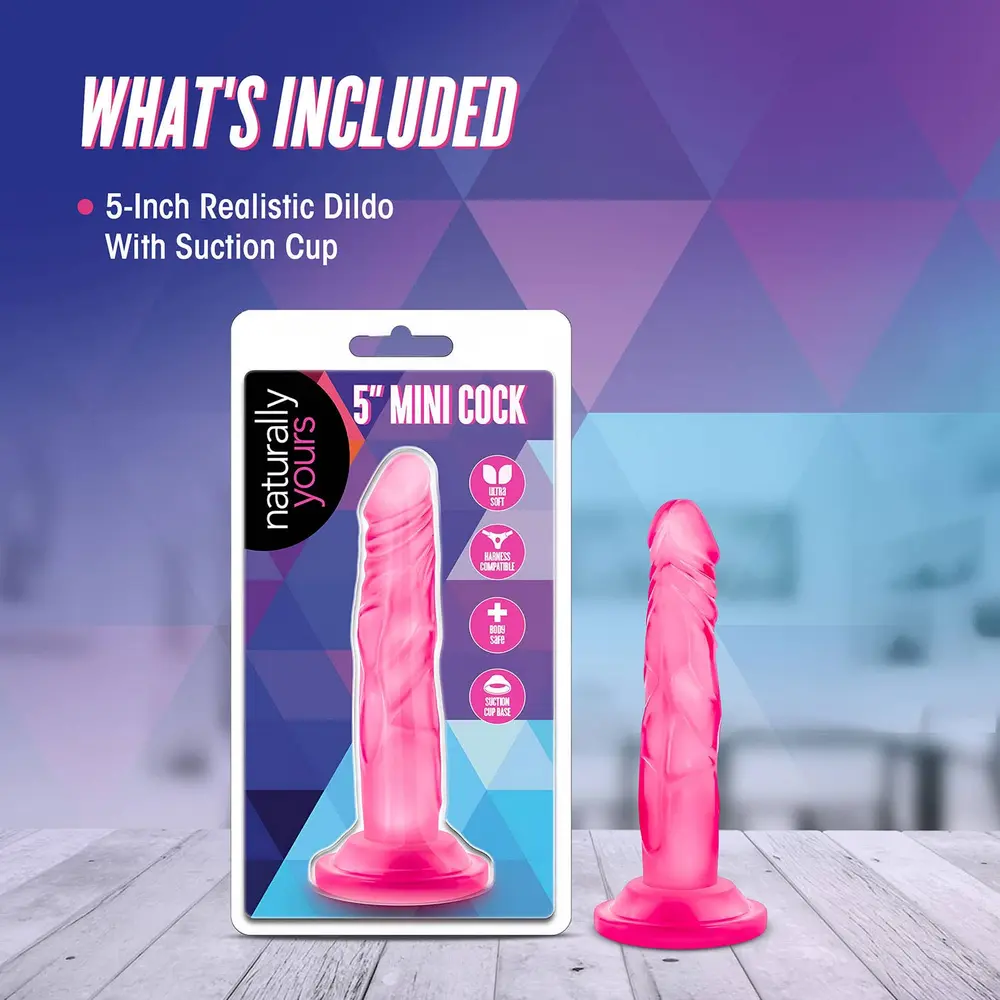 Naturally Yours - 5-inch Mini Cock Suction Cup Dildo Pink