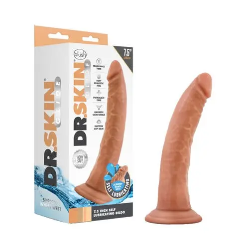 Dr. Skin - Glide 7.5-inch Realistic Cock Self Lubricating Suction Cup Harness Compatible Dildo Mocha