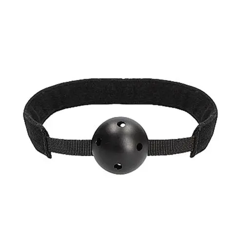 Ouch - Adjustable Breathable Gag with Velvet Velcro Straps Black