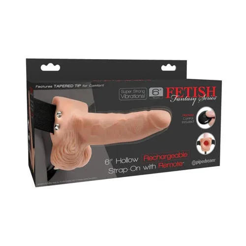 Fetish Fantasy Series - Remote Controlled Hollow Strap on 6-inch Realistic Harness Dildo