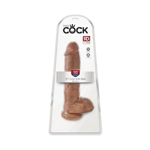 King Cock - 10” Cock With Balls Realistic Suction Cup Dildo