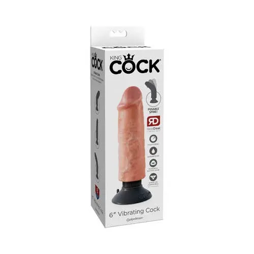 King Cock - 6 inches Vibrating Realistic Cock Fleshtone