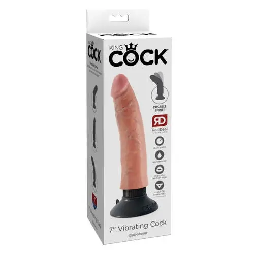 King Cock - 7-inch Vibrating Realistic Cock Fleshtone
