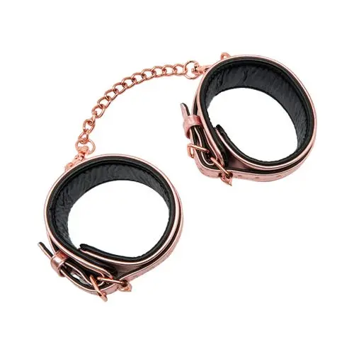 SM Club - Adjustable Ankle Cuffs with Chain Rose Gold