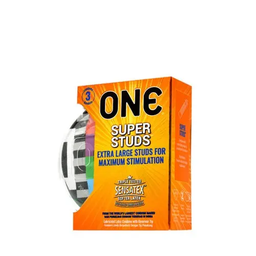 One - Super Studs Max Excitement 3 pcs Latex Condoms