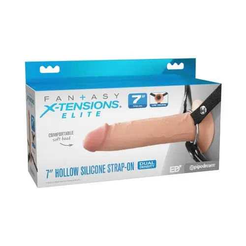 Fantasy X Tensions - Elite 7-Inch Hollow Strap-On Dildo with Harness