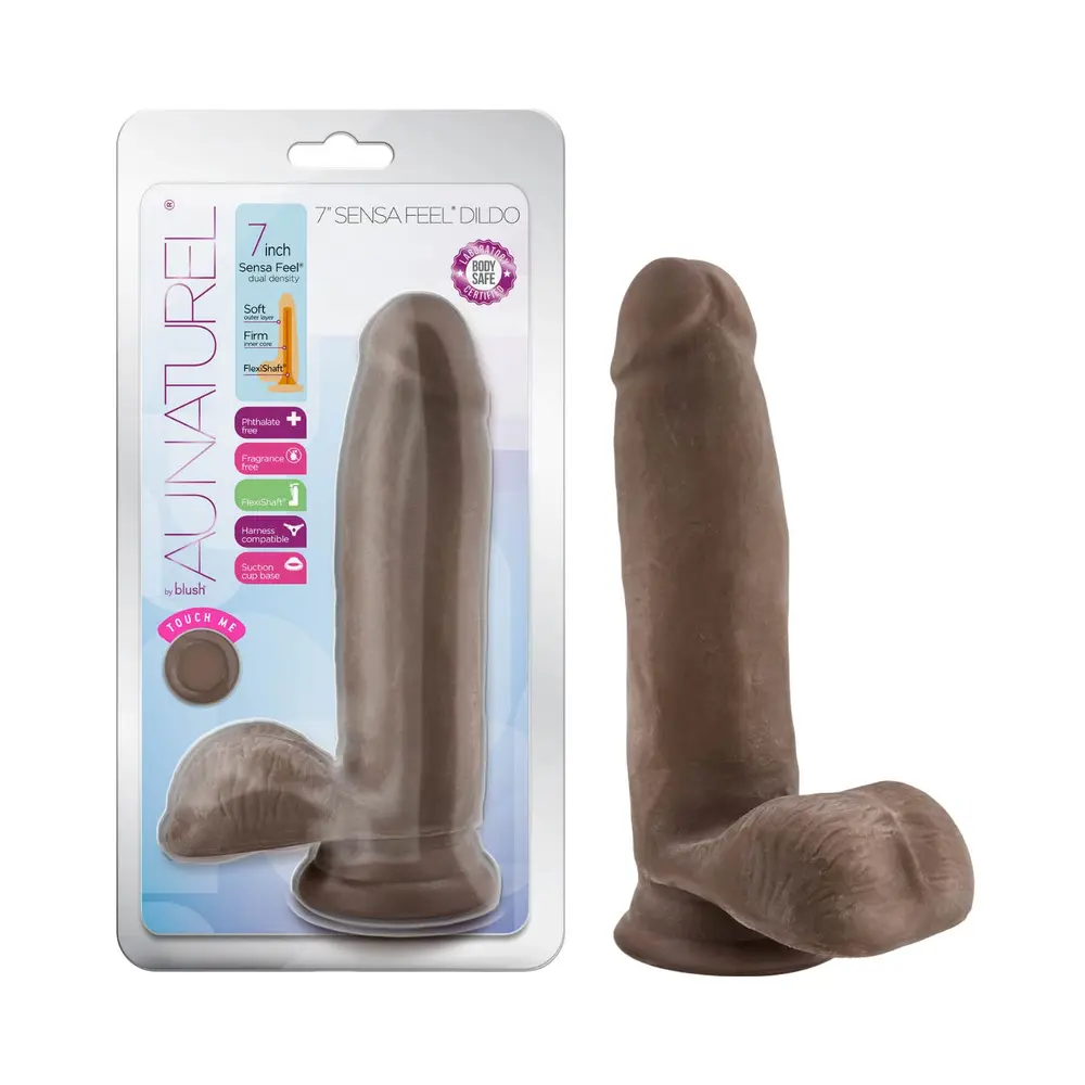 Au Naturel - 7-inch Sensa Feel Dildo Chocolate