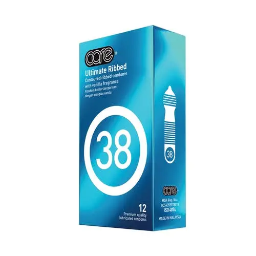 Care - 38 Ultimate Ribbed Condoms Vanilla Scent 12s