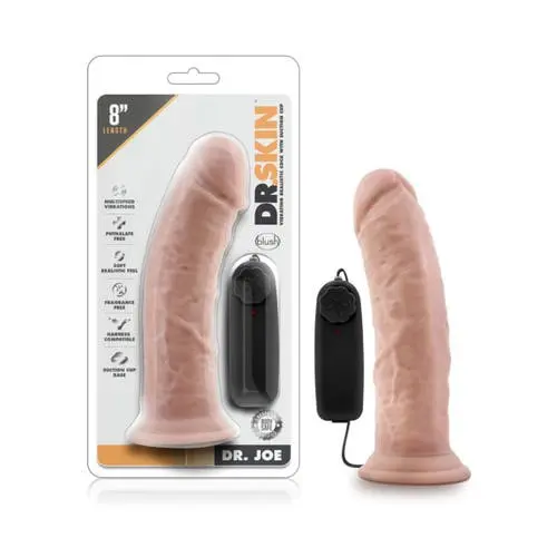 Dr. Skin - Dr. Joe 8" Vibrating Cock with Suction Cup Realistic Dildo (Vanilla)