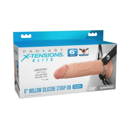 Fantasy X Tensions - Elite 6-Inch Hollow Strap-On Dildo with Harness