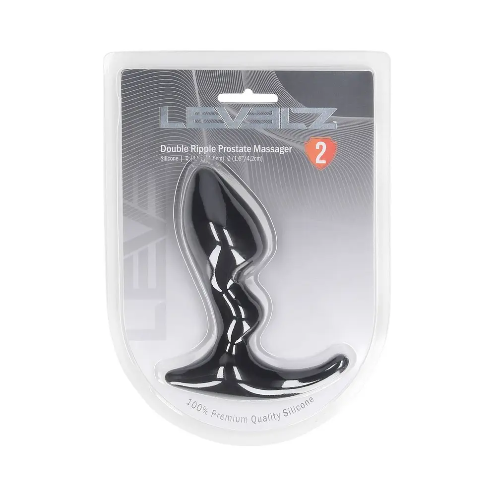 Levelz - Double Ripple Silicone Prostate Massager Black