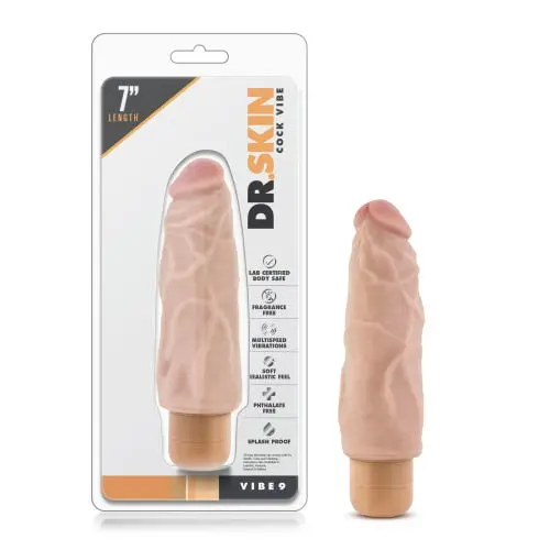 Dr. Skin - Cock Vibe Type 9 Vibrating Cock - 7 Inches Flesh Tone