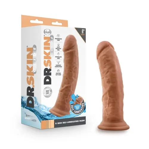 Dr. Skin - Glide 8" Self Lubricating Suction Cup Dildo (Mocha)