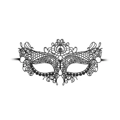 Ouch Black and White - Lace Eye Mask Queen Black
