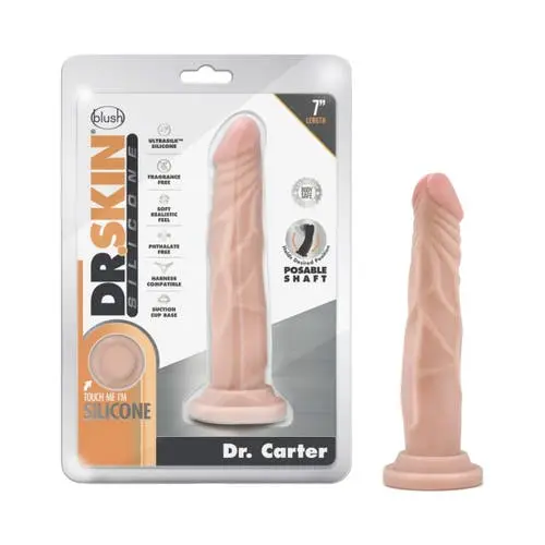 Dr. Skin - Dr. Carter 7-inch Realistic Dong with Suction Cup Silicone Dildo Vanilla