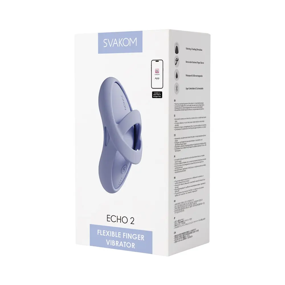 Svakom - Echo 2 App-Controlled Flexible Finger Vibrator Blue
