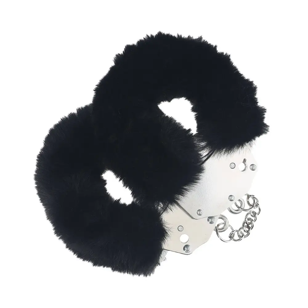 Ouch - Heavy-Duty Fluffy Handcuffs Restraint Play Black