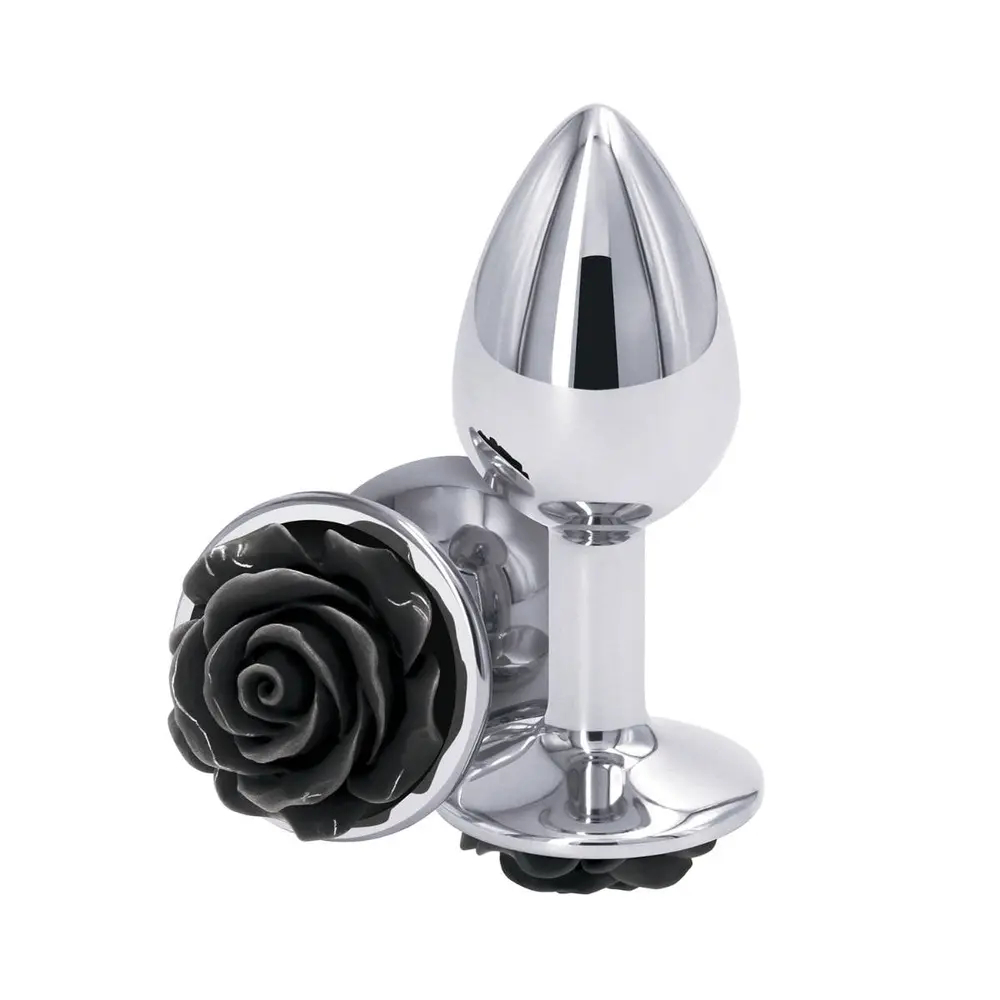 NS Novelties - Rear Assets Black Rose Metallic Anal Plug Small