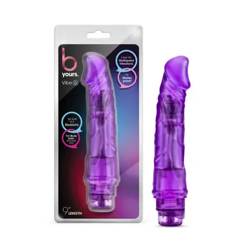 B Yours - Vibe 6 9-inch Vibrating Dildo Purple
