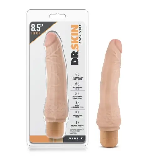 Dr. Skin - Cock Vibe Type Number 7 Vibrating Cock - Beige 8.5 Inches