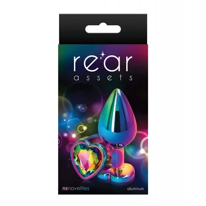 Ns Novelties - Rear Assets Mulitcolor Heart Medium Rainbow
