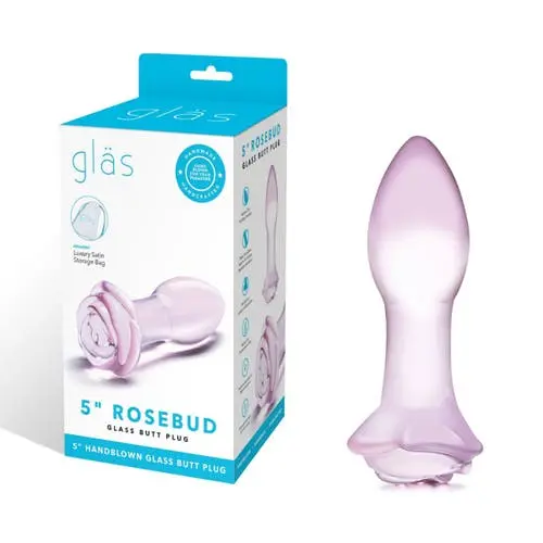 Glas - 5 Inches Rosebud Glass Butt Plug