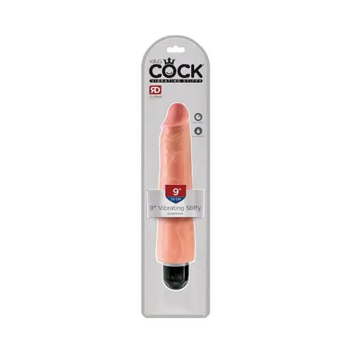 King Cock - 9-inch Vibrating Realistic Stiffy Dildo Flesh