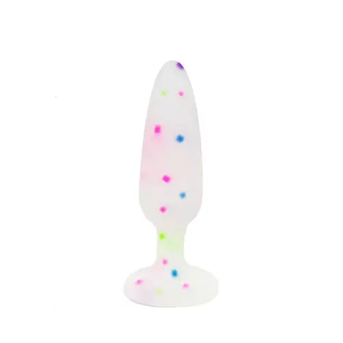 The Analist - Cupcake Confetti Silicone Butt Plug Glow in the Dark Medium