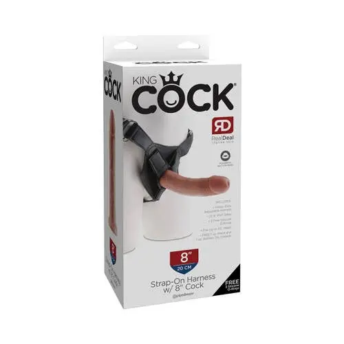 King Cock - Strap-On Harness with 8" Realistic Dildo Tan