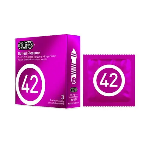 Care - 42 Dotted Pleasure Contoured Condoms 3s