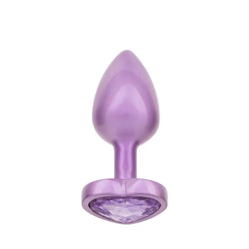 Calexotics - Jewel Amethyst Heart Butt Plug Purple Small