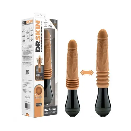 Dr. Skin - Dr. Arthur 10.5-inch Thrusting Gyrating Realistic Silicone Dildo Tan