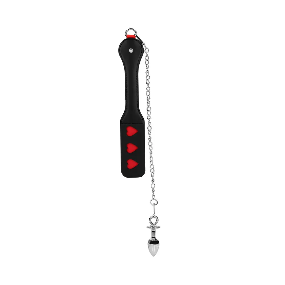 Ouch - Hearts Paddle with Metal Anal Plug