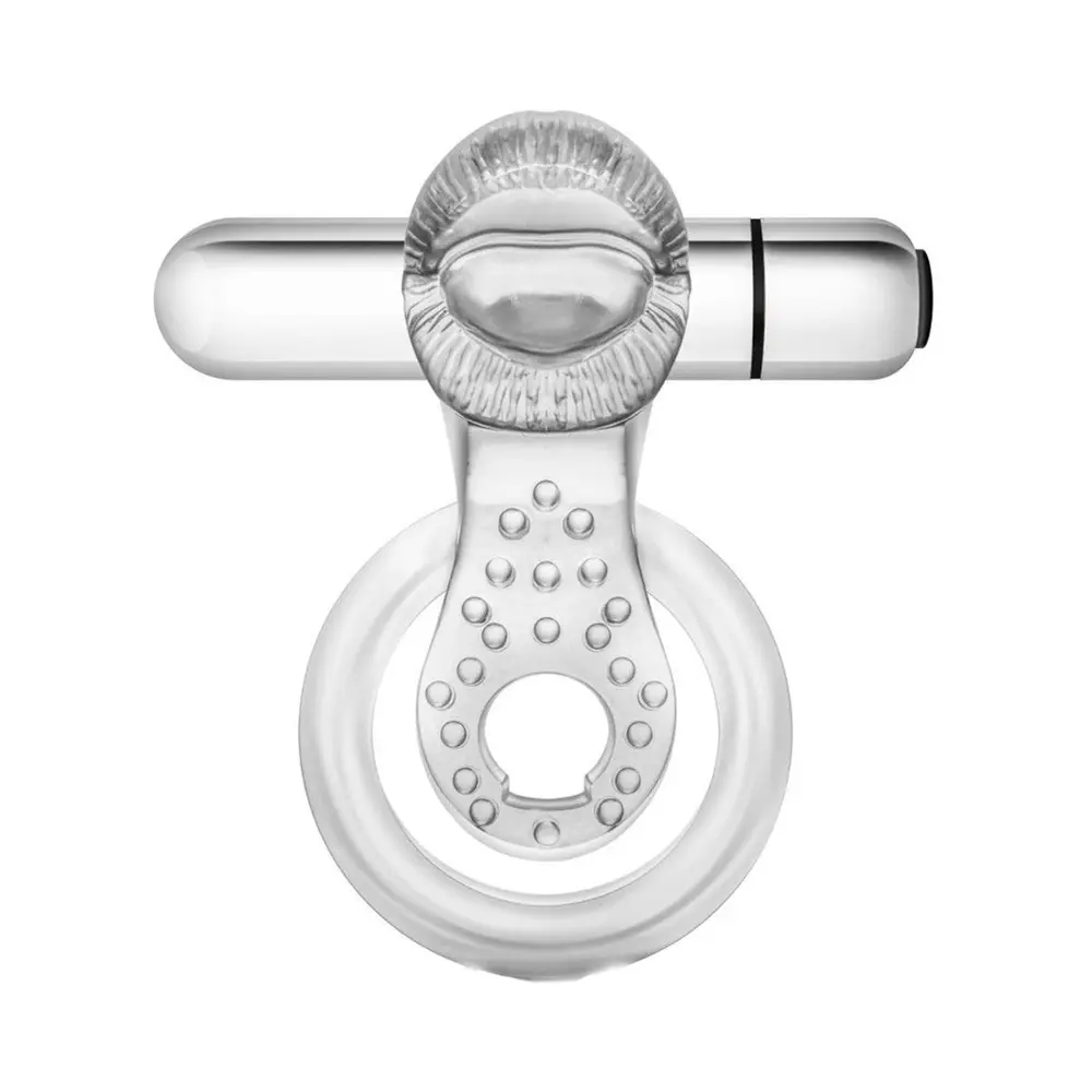 Stay Hard - 3-in-1 Vibrating Penis Tongue Ring Clear