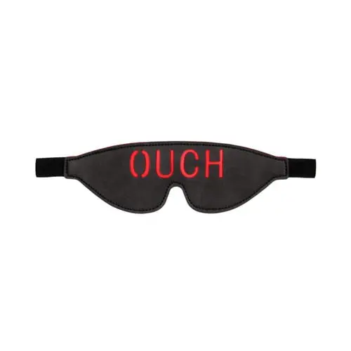 Ouch Black and White - Bonded Leather Eye-Mask with Straps Blindfold