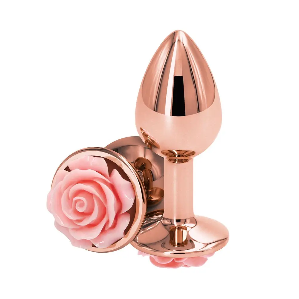NS Novelties - Rear Assets Pink Rose Metallic Anal Plug Small