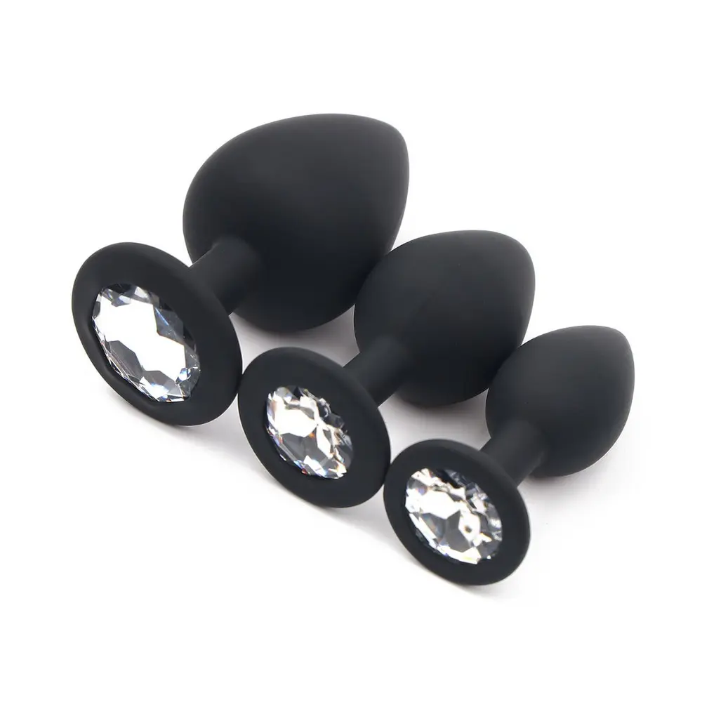 Pink Lifestyle - Gem Series Progressive Play 3-pc Anal Set Black