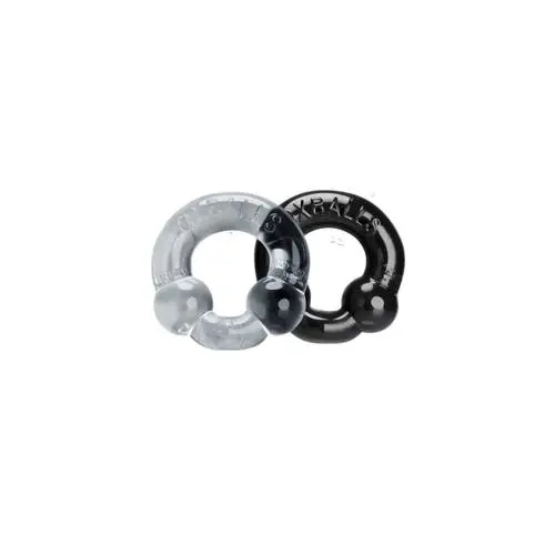 Oxballs - Ultraballs Cock Rings Pack Of 2 Black and Clear